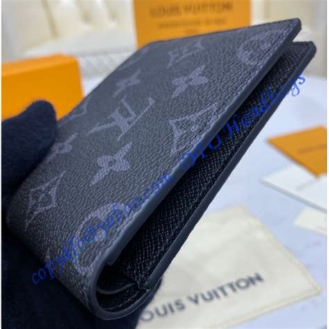 louis vuitton wallet slender monogram eclipse black/grey|More.